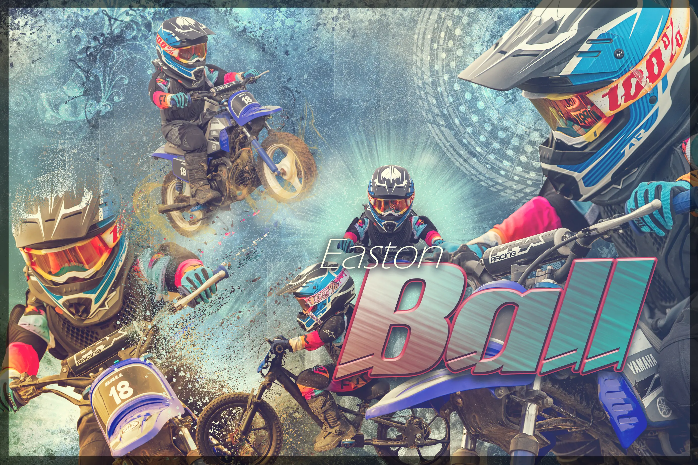 Multi-image motocross poster and composite design