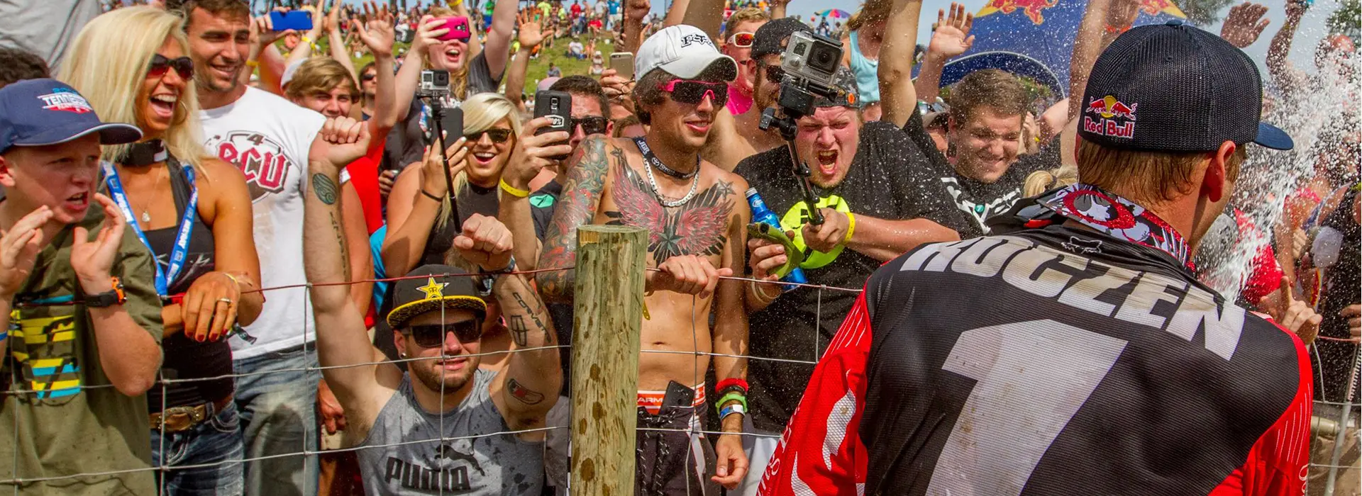 Ken Roczen greeting fans after racing at RedBud