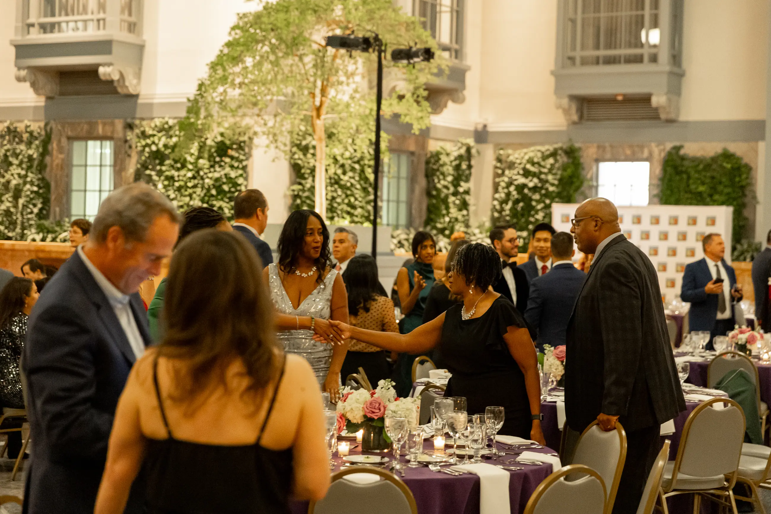 Guests networking at a corporate gala