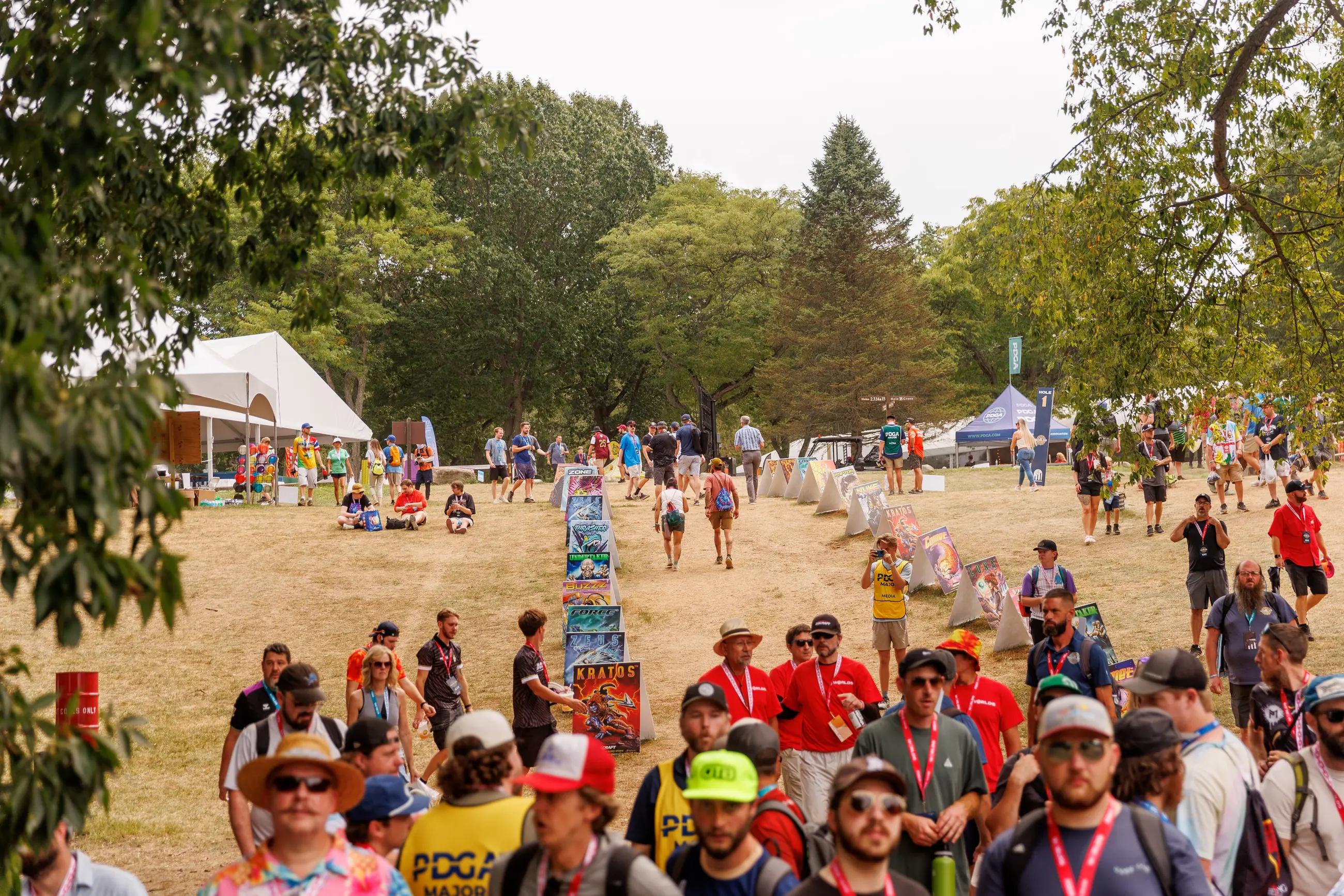Large Central Illinois sports-event crowd and festival atmosphere
