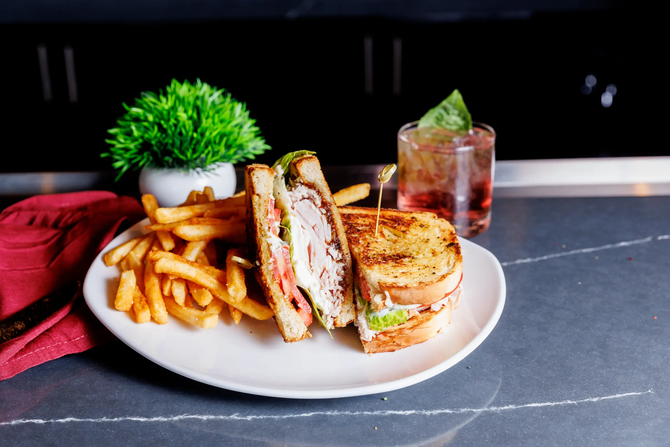 Restaurant sandwich photographed for menu and advertising use