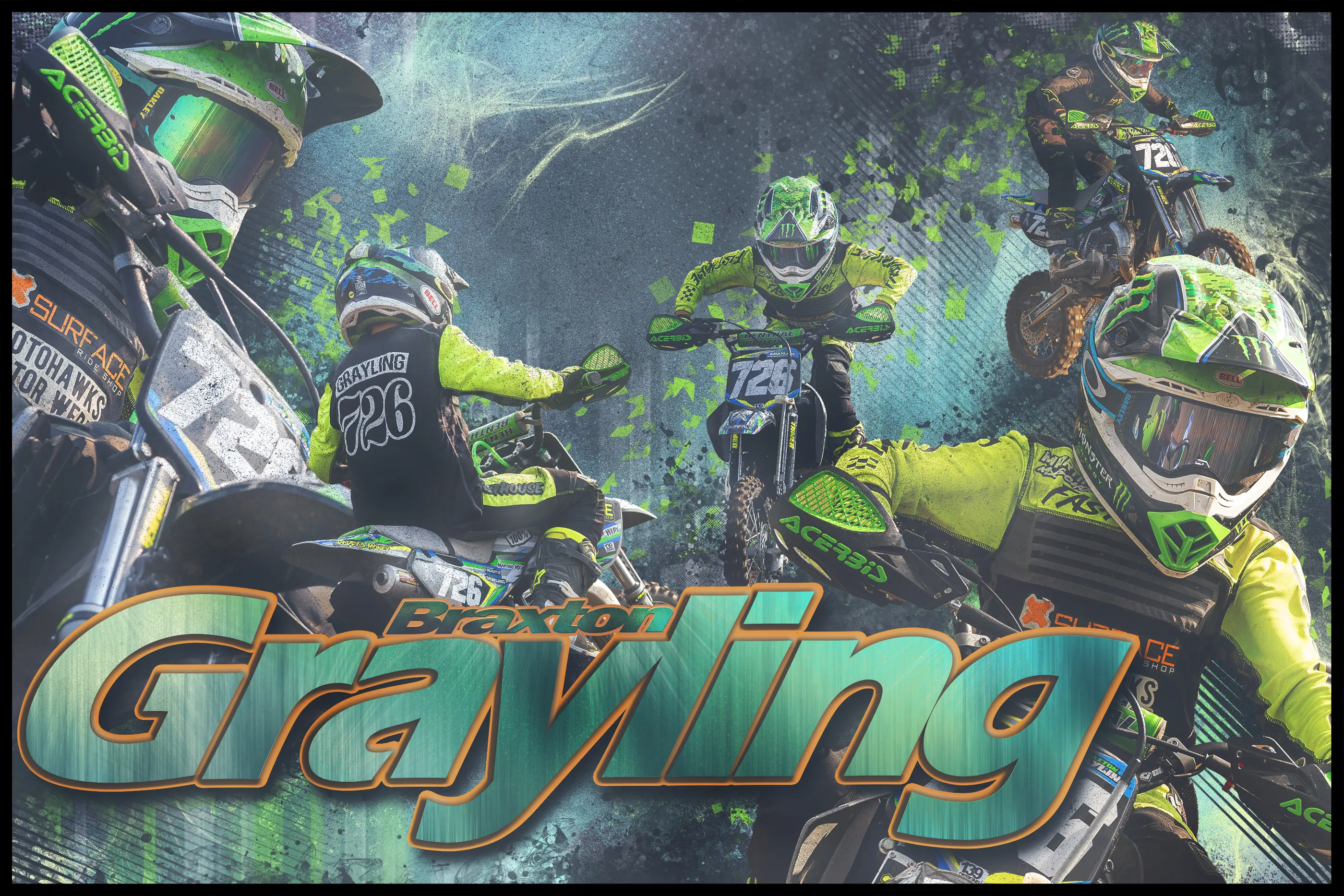 Braxton Grayling motocross poster and composite design